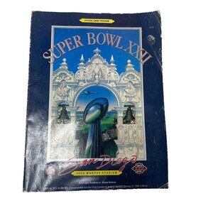 Vintage 1987-88 Super Bowl XXII Program Denver Broncos vs Washington Redskins